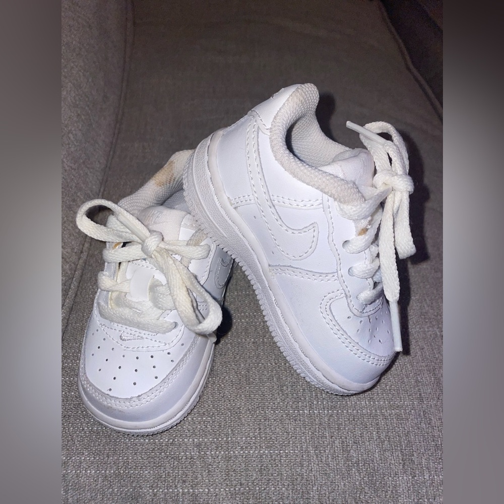 Nike all white forces 4c toddler